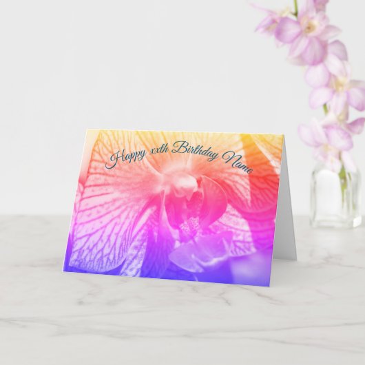 Orchid Up Nah Rainbow Personalisiert Geburtstag Karte (Orchidee)