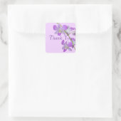 Orchid Vielen Dank lila Lavendel Quadratischer Aufkleber (Tasche)