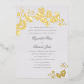 Orchid Vows Elfenbein Formal Classic Heirloom Hoch Folieneinladung (Vorderseite)