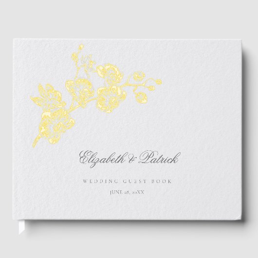 Orchid Vows Elfenbein Formal Moderne klassische Ho Gästebuch (Vorderseite)