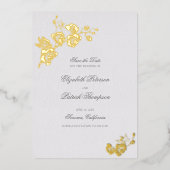 Orchid Vows Elfenbein formales klassisches Hochzei Folieneinladung (Vorderseite)