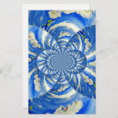 Orchid Watercolor-Malerei, Wolken Mandala Briefpapier (Vorne/Hinten)