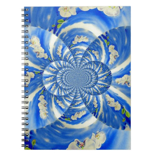 Orchid Watercolor-Malerei, Wolken Mandala Notizblock (Vorderseite)