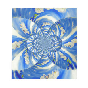 Orchid Watercolor-Malerei, Wolken Mandala Notizblock