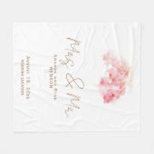 Orchid Watercolor Mrs. & Mr. Floral Wedding Fleecedecke (Vorderseite (Horizontal))