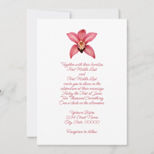 Orchid Wedding Einladung (Vorderseite)