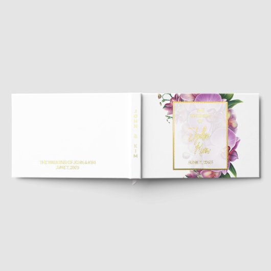 Orchid Wedding Foil Gästebuch (Voll)