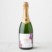 Orchid Wedding Food and Beverage Label Set Schaumweinetikett (Vorderseite)