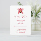 Orchid Wedding RSVP Karte (Stehend Vorderseite)