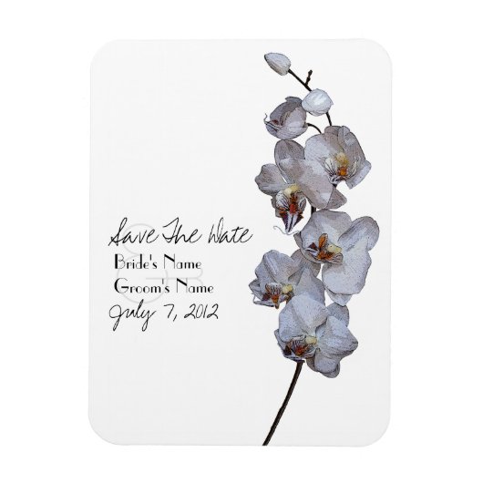 Orchid Wedding Save the Date Magnet (Vertikal)