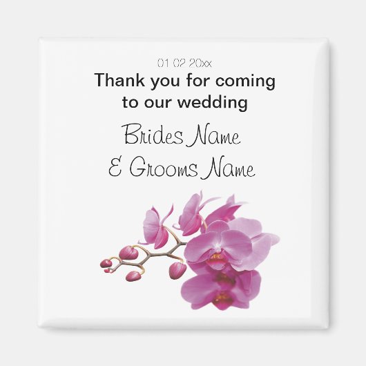Orchid Wedding Souvenirs Keepsakes Giveaways Magnet (Vorne)