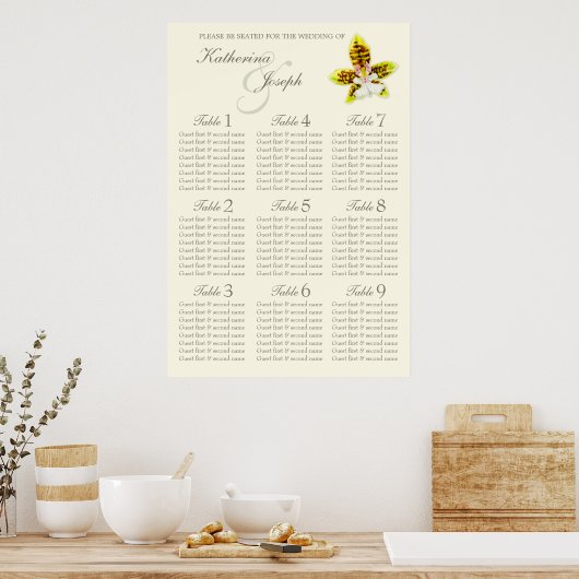 Orchid Wedding Table Planner 1-9 Poster (Küche)