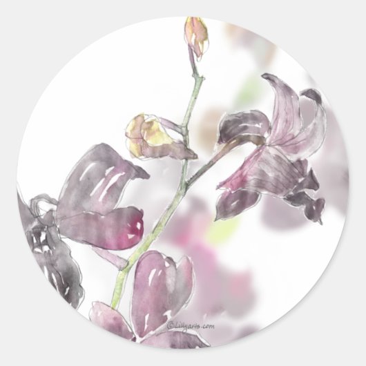 Orchid Wedding Umschlag Aufkleber (Vorderseite)