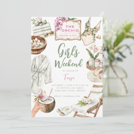 Orchid Wellness-Center Weekend Einladung (Stehend Vorderseite)