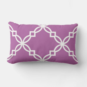 Orchid White Large Extravagant Quatrefoil Pattern Lendenkissen