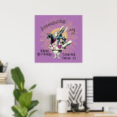 Orchid White Rabbit Happy Birthday Dekret Poster (Heimbüro)