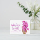 Orchid Wildblume Kunst Hochzeit Infos Karte (Stehend Vorderseite)