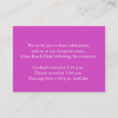 Orchid Wildblume Kunst Hochzeit Infos Karte (Rückseite)