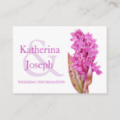 Orchid Wildblume Kunst Hochzeit Infos Karte (Vorderseite)