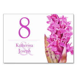 Orchid-Wildblume lila Hochzeitskarte Tischnummer