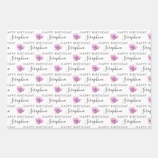 Orchid Wrapping Paper Sheets Geschenkpapier Set (Vorderseite 3)