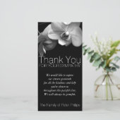 Orchidee 1b-Beileid danken Ihnen Foto-Karte Dankeskarte (Stehend Vorderseite)