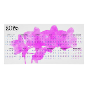 Orchidee auf weißem Hintergrund 2026 Kalender Poster