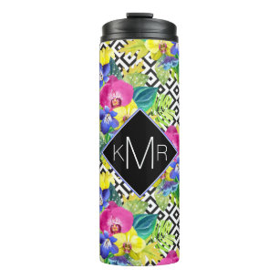 Orchidee Begonie Und Palmwedel Monogramm Thermosbecher