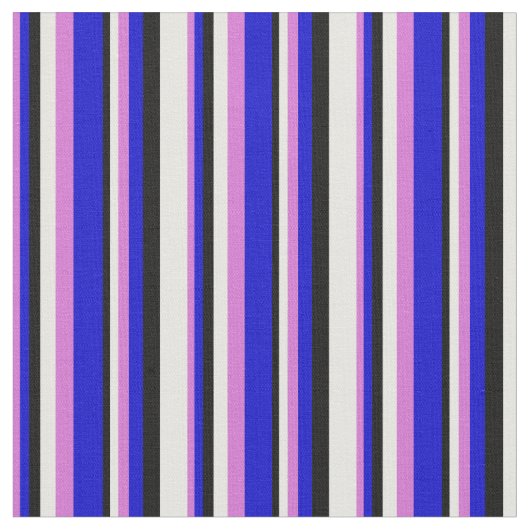 Orchidee, blaue, schwarze und weiße farbige Linien Stoff (Nahaufnahme)