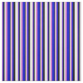 Orchidee, blaue, schwarze und weiße farbige Linien Stoff (Muster)