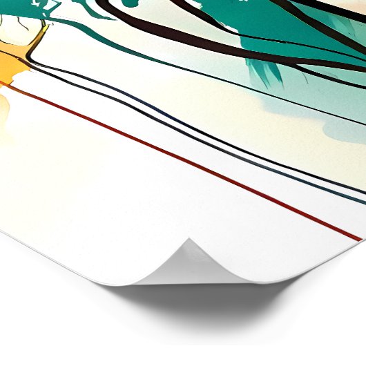 Orchidee Blume Abstrakte Art Blumenstrauß Poster (Ecke)