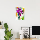 Orchidee Blume Abstrakte Art Blumenstrauß Poster (Heimbüro)