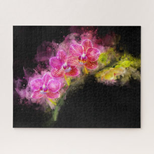Orchidee Blume Aquarell - Rosa bb 01 Puzzle