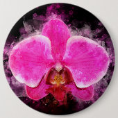 Orchidee Blume Aquarell - Rosa bb 02 Button (Vorderseite)