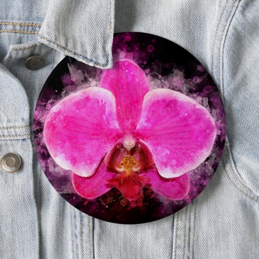 Orchidee Blume Aquarell - Rosa bb 02 Button (Beispiel)