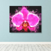 Orchidee Blume Aquarell - Rosa bb 02 Leinwanddruck (Insitu (Holzboden))