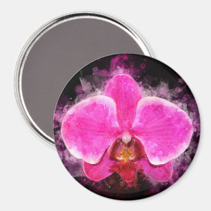 Orchidee Blume Aquarell - Rosa bb 02 Magnet