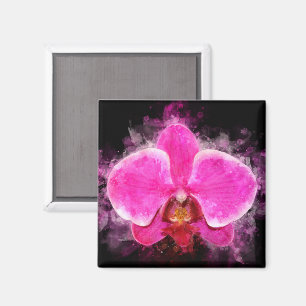 Orchidee Blume Aquarell - Rosa bb 02 Magnet