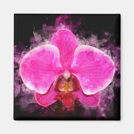 Orchidee Blume Aquarell - Rosa bb 02 Magnet (Vorne)