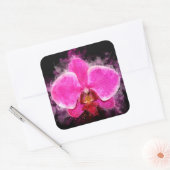 Orchidee Blume Aquarell - Rosa bb 02 Quadratischer Aufkleber (Umschlag)