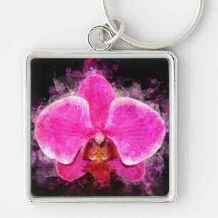 Orchidee Blume Aquarell - Rosa bb 02 Schlüsselanhänger