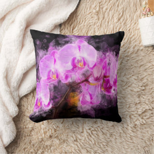Orchidee Blume Aquarell - Rosa bb 03 Kissen