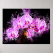 Orchidee Blume Aquarell - Rosa bb 03 Poster (Vorne)