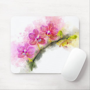 Orchidee Blume Aquarell - Rosa wb 01 Mousepad