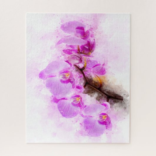 Orchidee Blume Aquarell - Rosa wb 03 Puzzle (Vertikal)