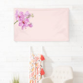 Orchidee Blume auf rosa pastellfarbenem Hintergrun Banner (Insitu)