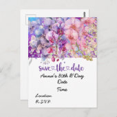 Orchidee Blume Geburtstag Save the Date Postkarte (Vorne/Hinten)