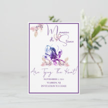 Orchidee Blume Save the Date Hochzeitkarte