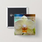 Orchidee • Brautjungfern-Hochzeits-Knopf Button (Vorne & Hinten)