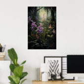 Orchidee Dark Academia Druck, Wilder Wald, Gotik Poster (Heimbüro)